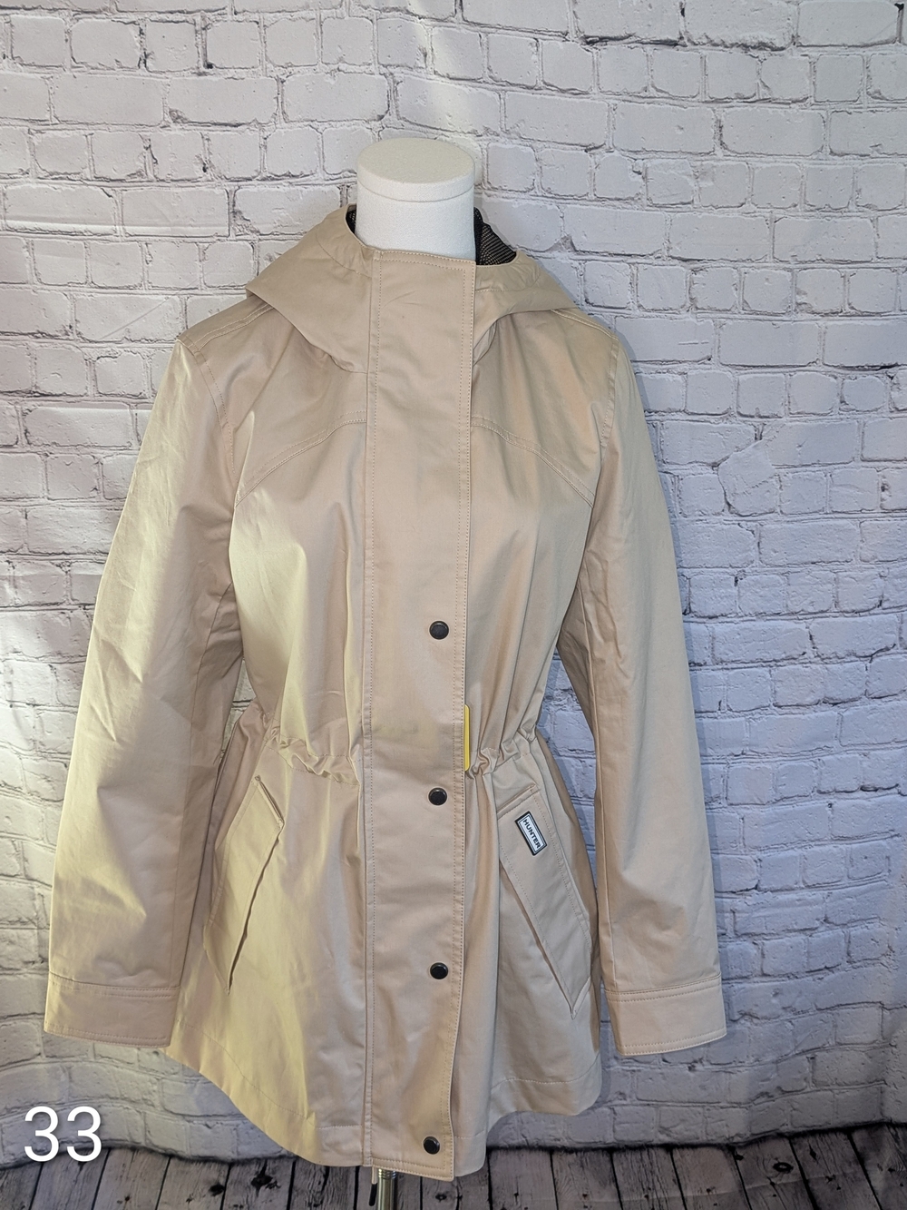 Hunter Ladies Water Resistant Cotton Smock Jacket Tan/Almond Small NWT